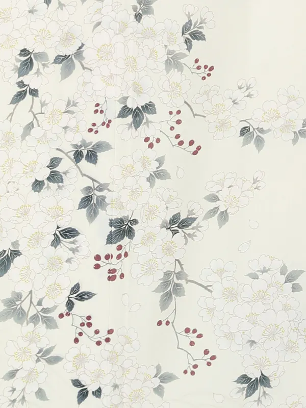 訪問着レンタル/クリーム色 桜 Z212