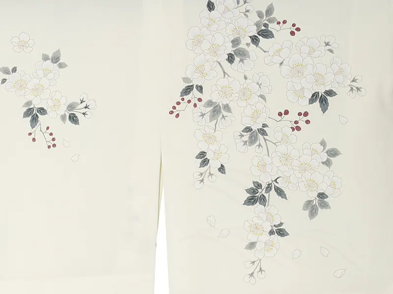 訪問着レンタル/クリーム色 桜 Z212