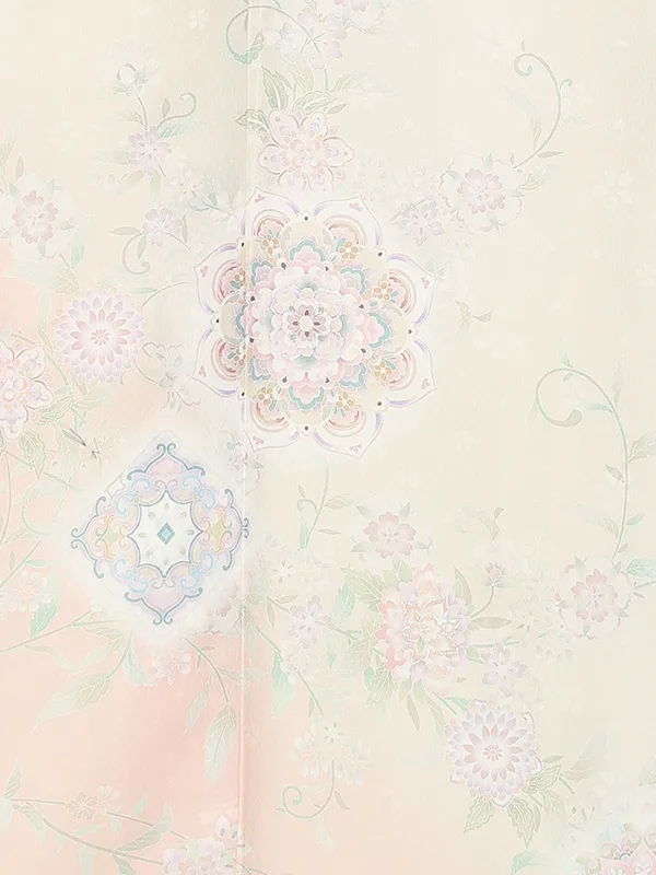 訪問着レンタル/クリーム色 宝相華 Z231