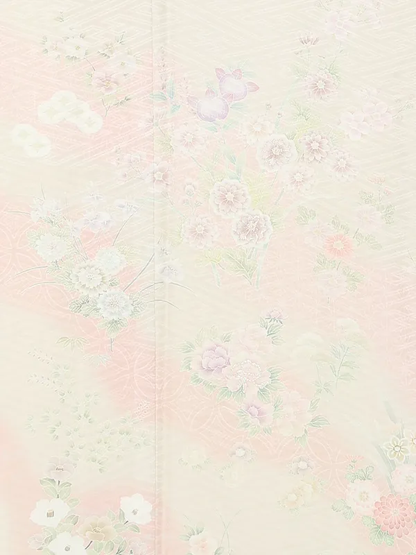 訪問着レンタル/クリーム色 四季草花 Z232