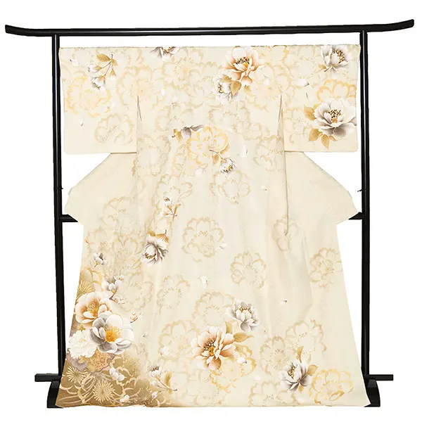 訪問着レンタル/ベージュ 八重桜 Z240