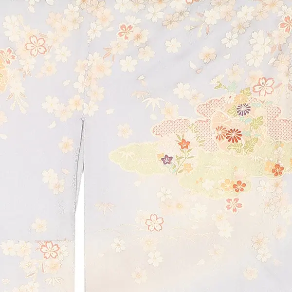 【正絹】訪問着レンタル/水色 四季花 Z254