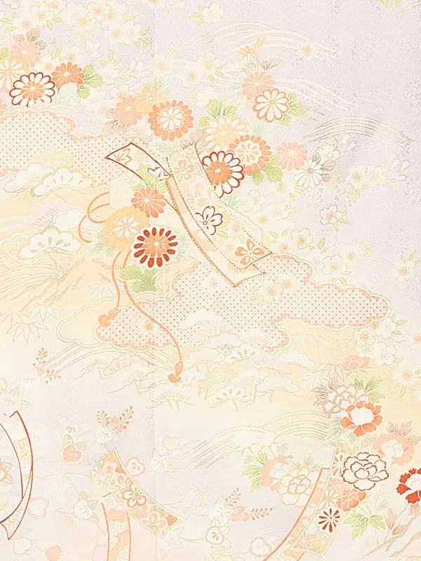 【正絹】訪問着レンタル/紫 四季花 Z262