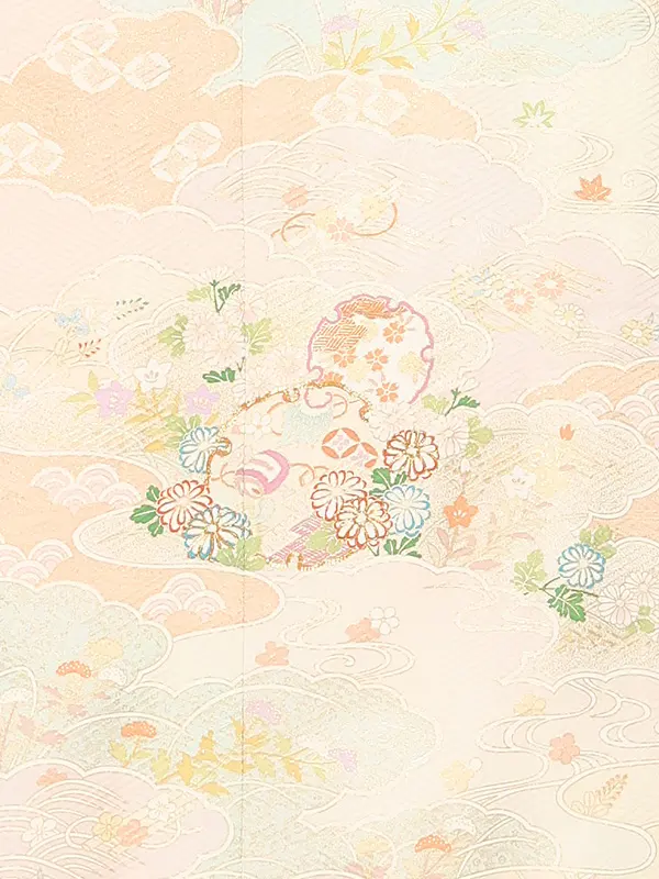 【正絹】訪問着レンタル/ベージュ 四季花 Z264