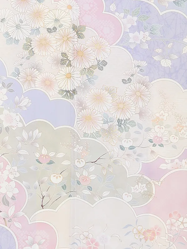 【トールサイズ】訪問着レンタル/薄紫 四季花雲取り Z280（72）