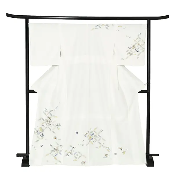 訪問着レンタル/白 七宝 宝尽くし Z290