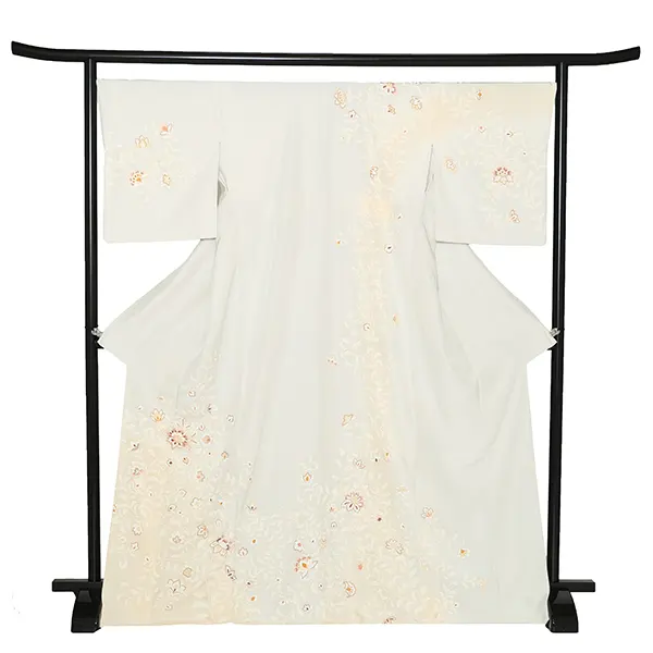 【正絹】訪問着レンタル/グレー 四季花 Z314