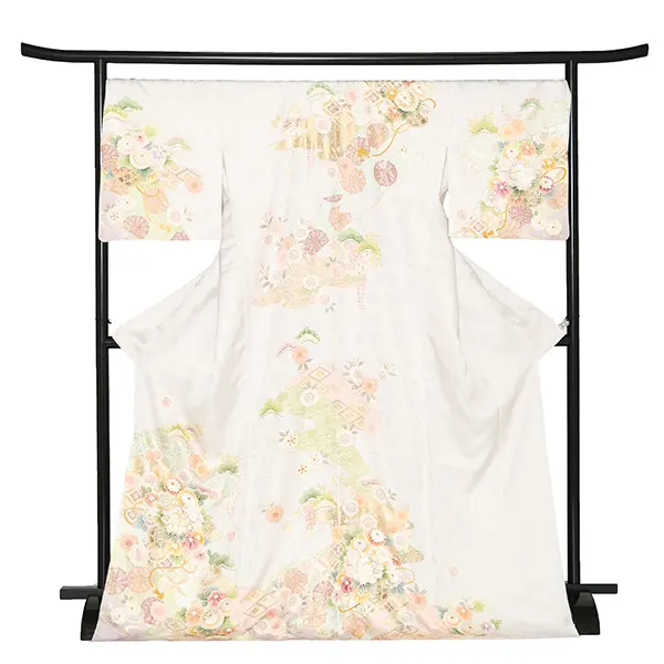 【正絹 トールサイズ】訪問着レンタル/紫 四季花 Z336（72）