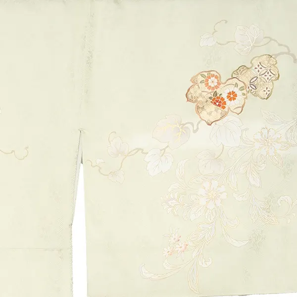 【正絹 トールサイズ】訪問着レンタル/緑 四季花 Z342（72）