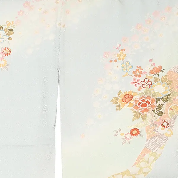 【正絹】訪問着レンタル/水色 四季花 Z350