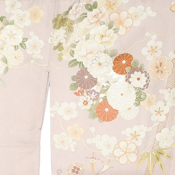 【正絹】訪問着レンタル/紫　菊梅 Z356