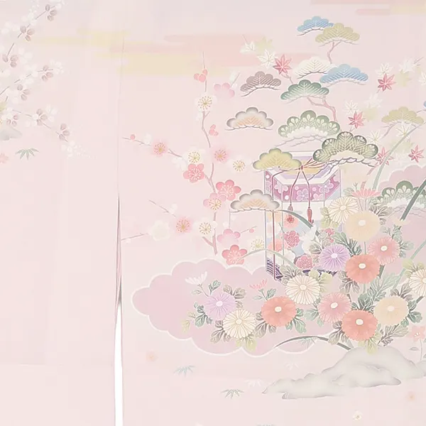 訪問着レンタル/紫 四季花 Z358