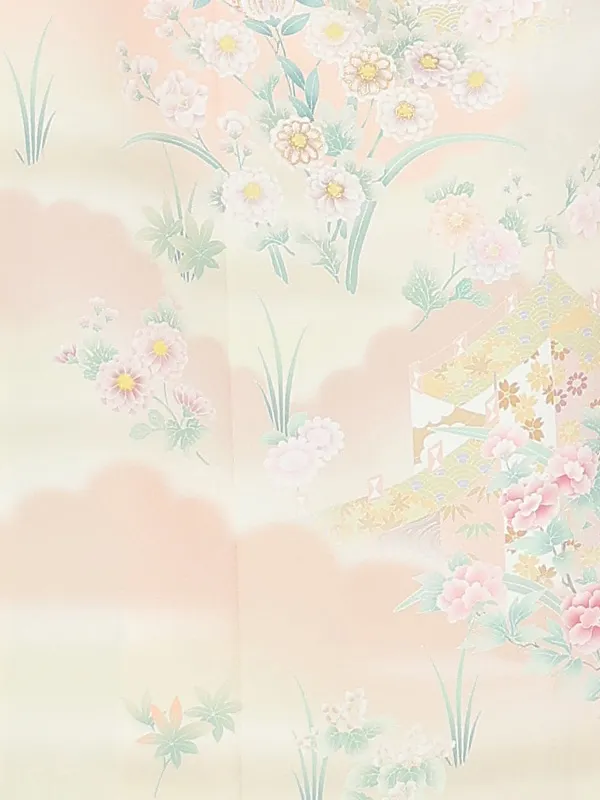 訪問着レンタル/式部浪漫 グレージュ 慶賀彩幕 Z377