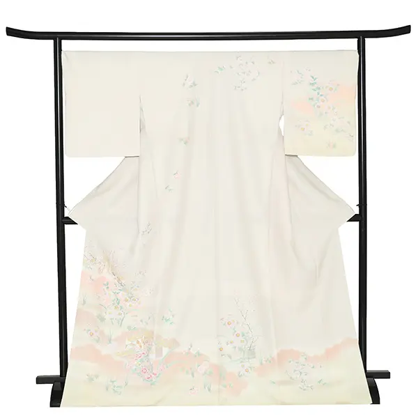 訪問着レンタル/式部浪漫 グレージュ 慶賀彩幕 Z377