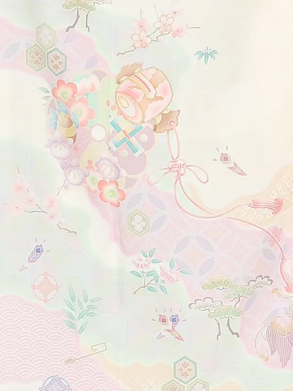 訪問着レンタル/式部浪漫 クリーム色 宝彩道長 Z380