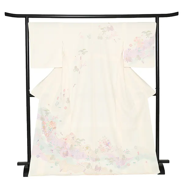 訪問着レンタル/式部浪漫 クリーム色 彩麗小花 Z381