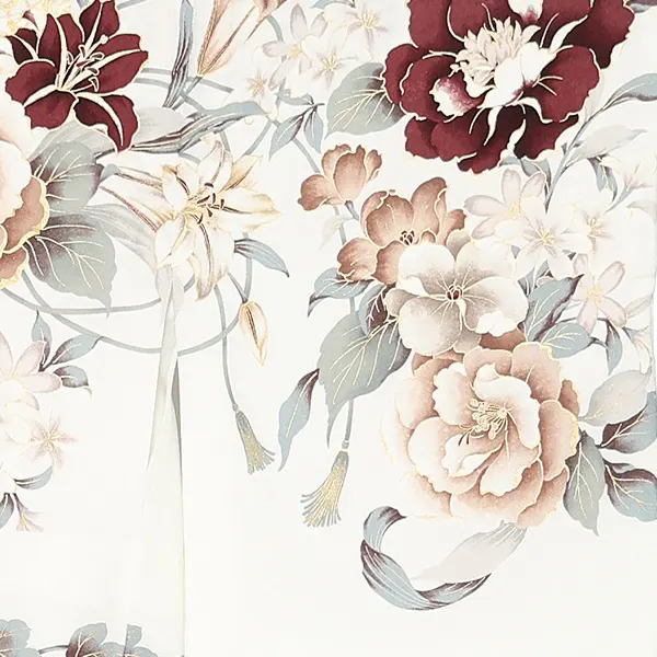 訪問着レンタル/白 芍薬 Z383