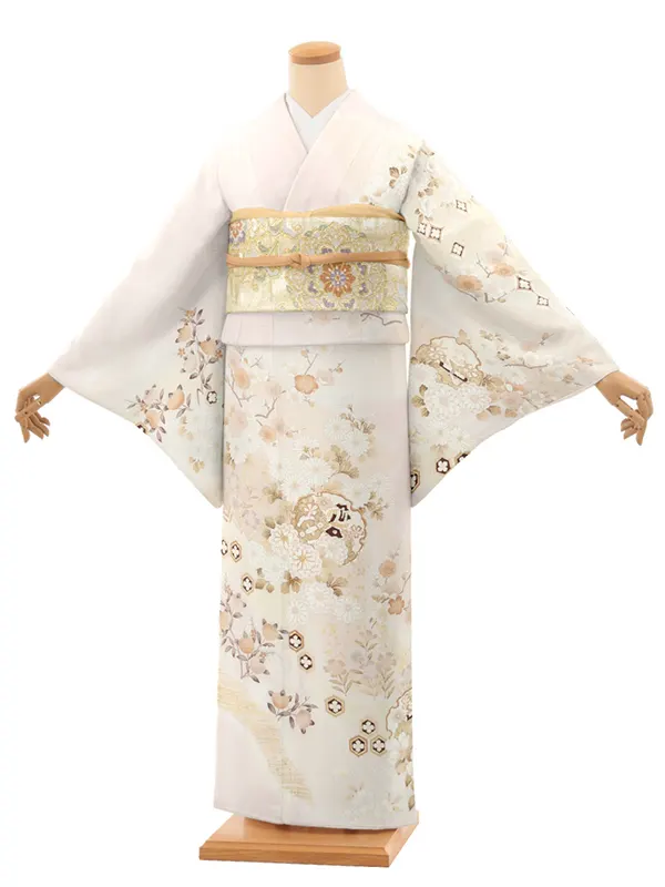 訪問着レンタル/薄ピンク 四季花 Z386