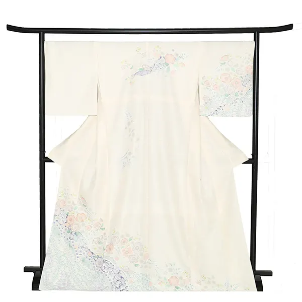 訪問着レンタル/クリーム色 辻が花 Z388