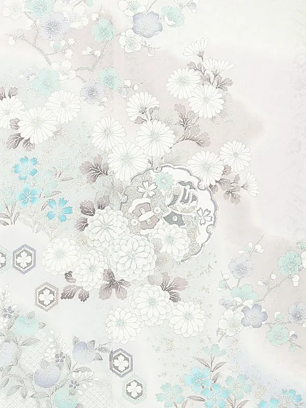 訪問着レンタル/パープルグレー 雪輪に四季花 Z393