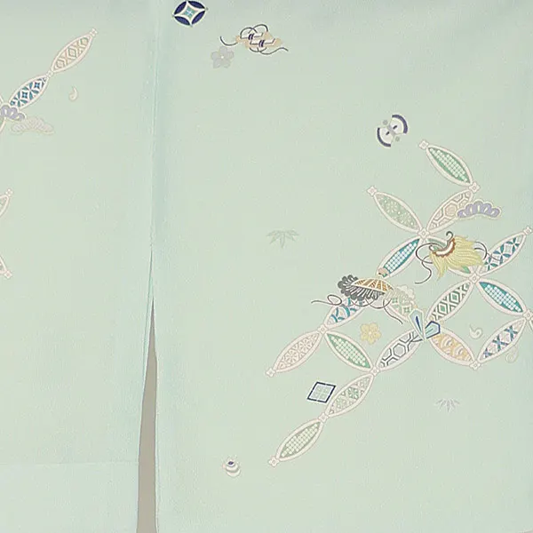 【単衣】夏訪問着レンタル／水色 七宝 Z405