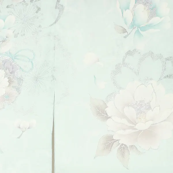 訪問着レンタル/水色 銀彩八重桜 Z407
