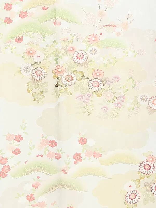 訪問着レンタル/式部浪漫 グレー 雲に四季花 Z420