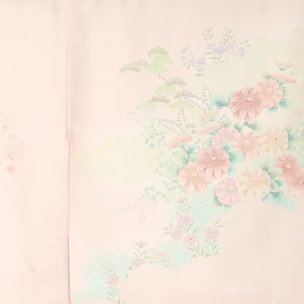 【トールサイズ】訪問着レンタル/ピンク 貝桶に四季花 Z487（72）