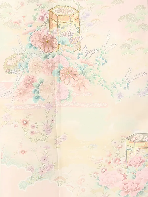 【トールサイズ】訪問着レンタル/ピンク 貝桶に四季花 Z487（72）