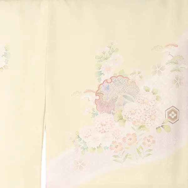【トールサイズ】訪問着レンタル/ベージュ 菊花雪輪 Z488（72）