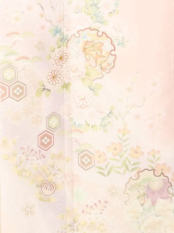 【トールサイズ】訪問着レンタル/ピンク 菊花雪輪 Z489（72）