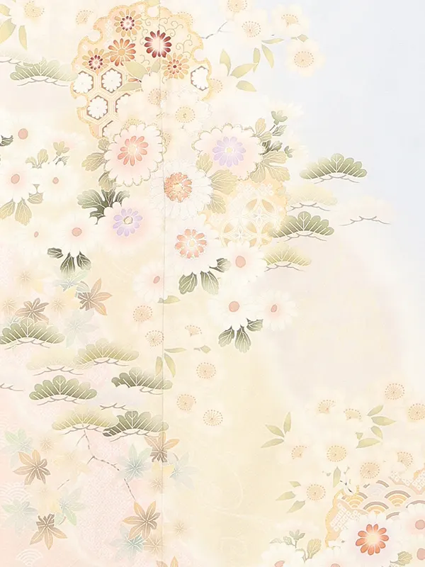 【正絹】訪問着レンタル/式部浪漫 水色 菊花雪輪 Z495