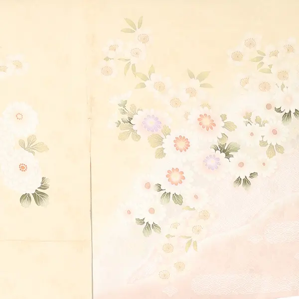 【正絹】訪問着レンタル/式部浪漫 ベージュ 菊花雪輪 Z496