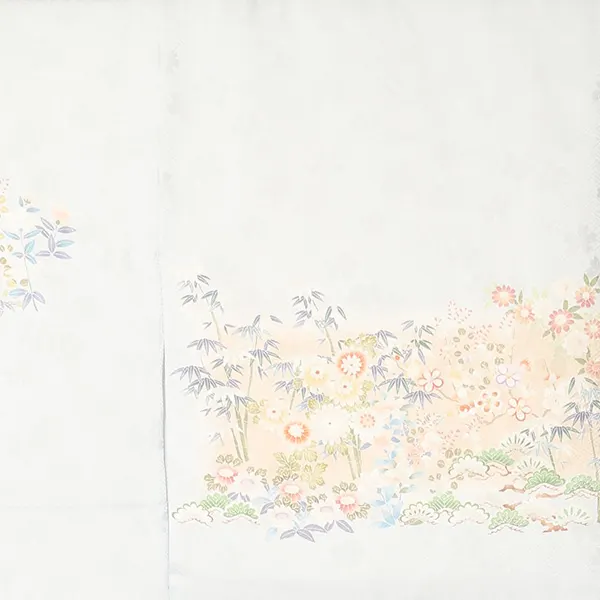 【正絹】訪問着レンタル/水色 貝桶に四季花 Z498