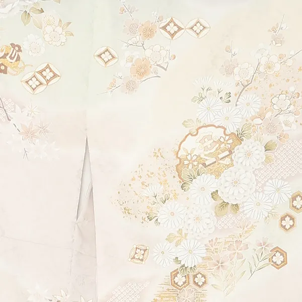 先生,教員向け 訪問着袴 グレー／紺袴 W222