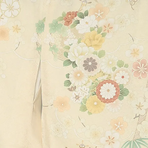 先生,教員向け 訪問着袴 ベージュ／紺袴 W226