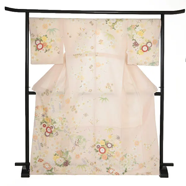 先生,教員向け 訪問着袴 ピンク／紺袴 W228