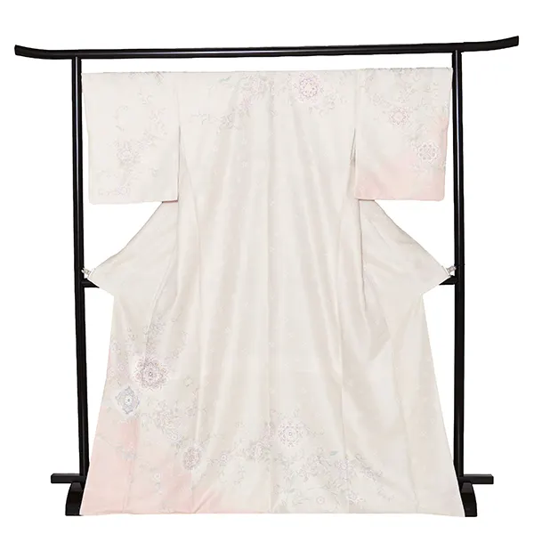 先生,教員向け 訪問着袴 ベージュ／紺袴 W231