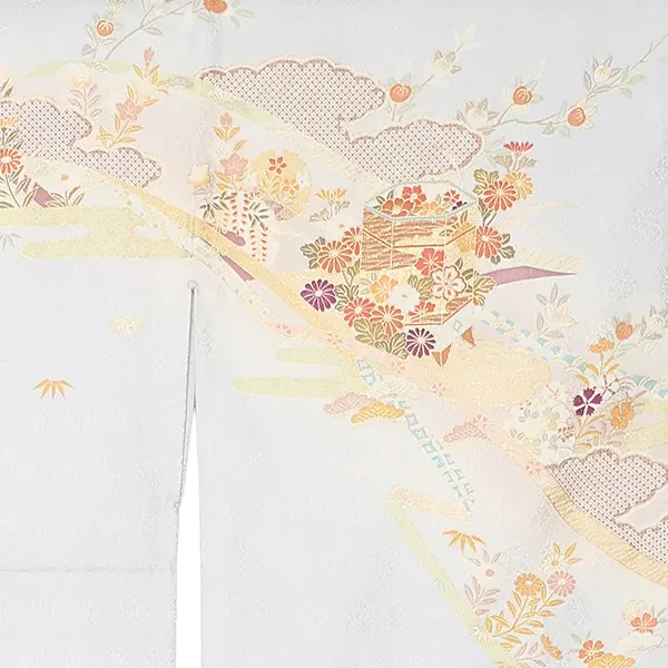 【正絹】先生,教員向け 訪問着袴 水色／紺袴 W260