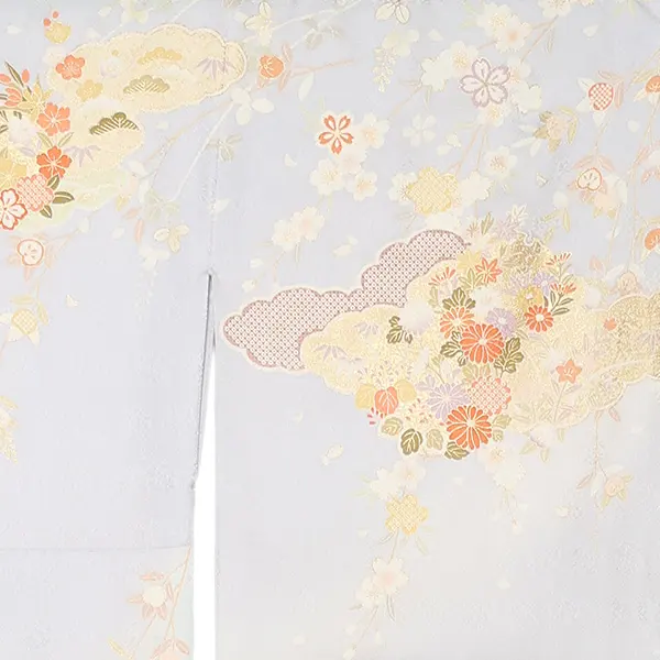 【正絹】先生,教員向け 訪問着袴 水色／紺袴 W275