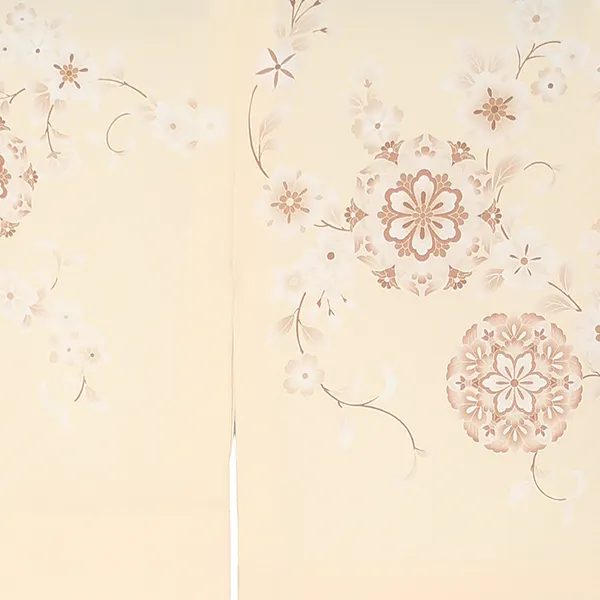 先生,教員向け 訪問着袴 ベージュ／黒袴 W277