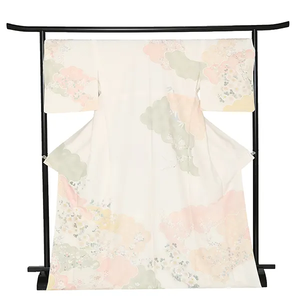 先生,教員向け 訪問着袴 ベージュ／紺袴 W281