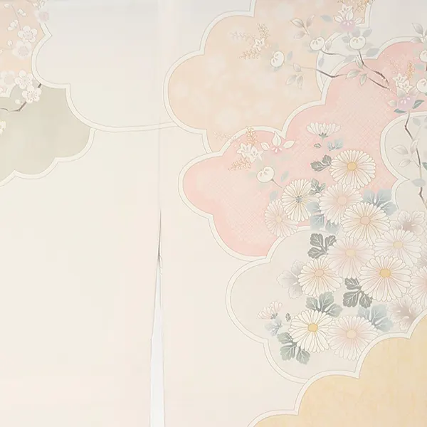 先生,教員向け 訪問着袴 ベージュ／紺袴 W281