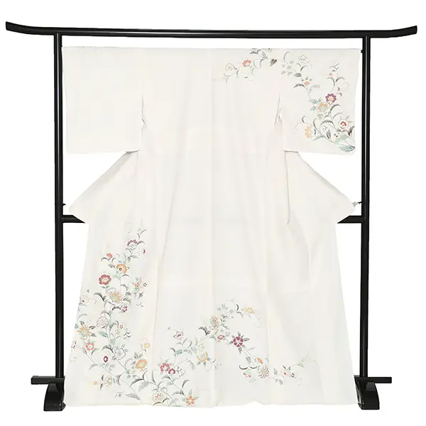 先生,教員向け 訪問着袴 白／茶袴 W294