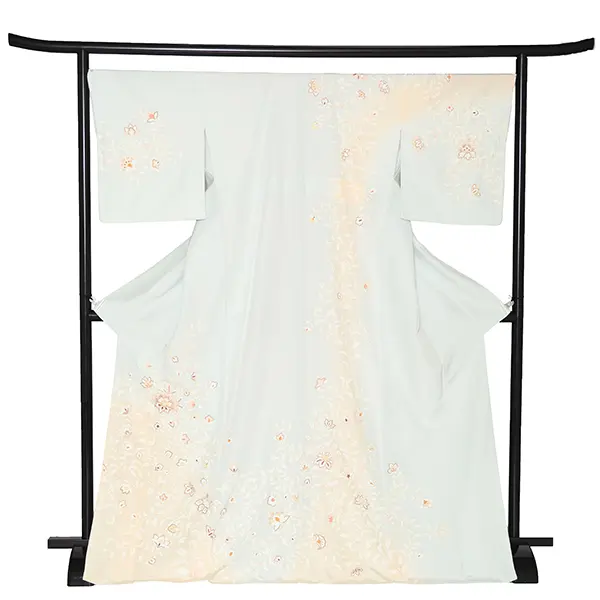 【正絹】先生,教員向け 訪問着袴 水色／紺袴 W306