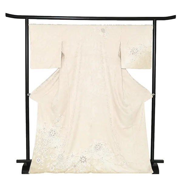 【正絹】先生,教員向け 訪問着袴 ベージュ／黒袴 W318