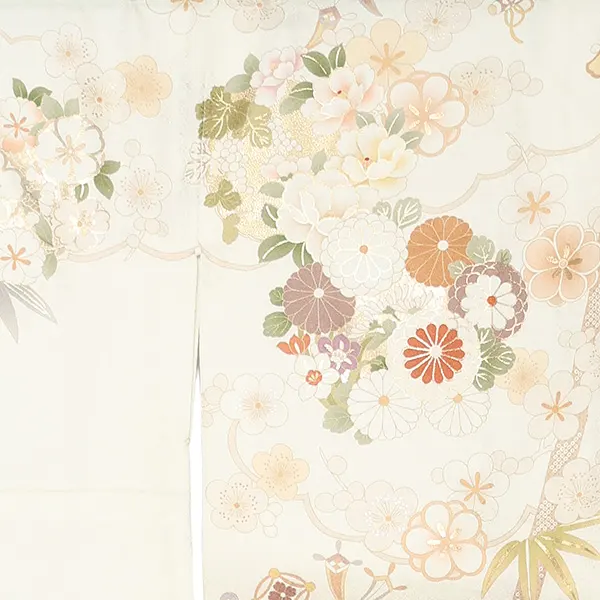 【正絹】先生,教員向け 訪問着袴 ベージュ／黒袴 W349