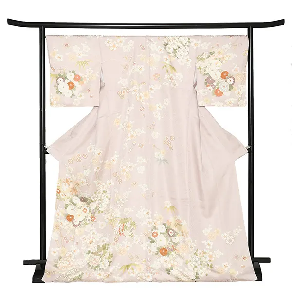 【正絹】先生,教員向け 訪問着袴 紫／紺袴 W356