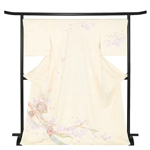 【正絹】先生,教員向け 訪問着袴 ベージュ／茶袴 W363