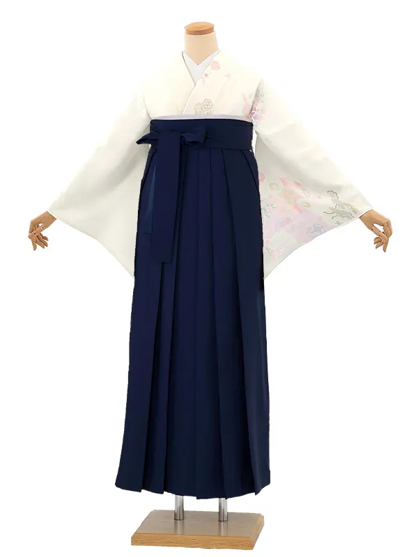 先生,教員向け 訪問着袴 ベージュ／紺袴 W380